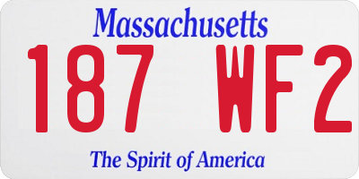 MA license plate 187WF2