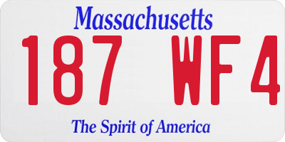MA license plate 187WF4