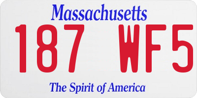 MA license plate 187WF5