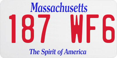 MA license plate 187WF6