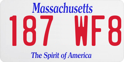 MA license plate 187WF8