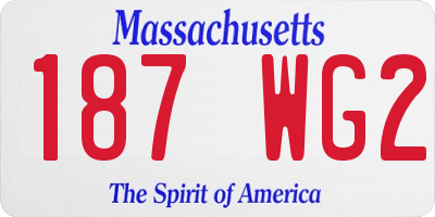 MA license plate 187WG2