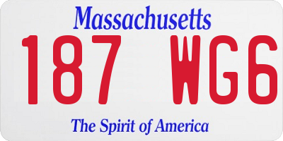 MA license plate 187WG6
