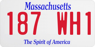 MA license plate 187WH1