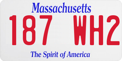 MA license plate 187WH2