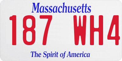 MA license plate 187WH4