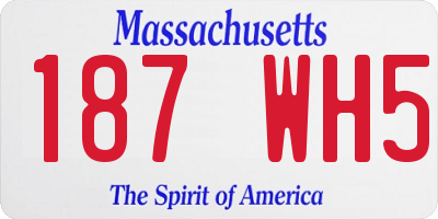 MA license plate 187WH5