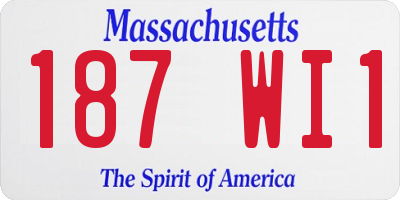 MA license plate 187WI1