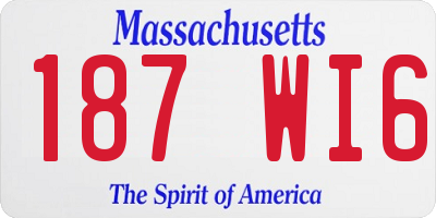 MA license plate 187WI6