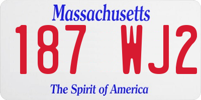 MA license plate 187WJ2