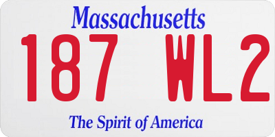 MA license plate 187WL2