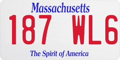 MA license plate 187WL6