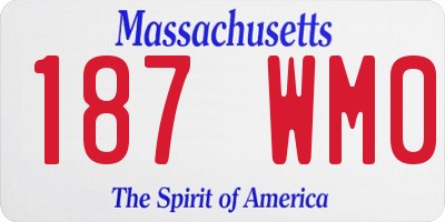 MA license plate 187WM0