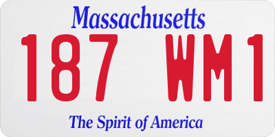 MA license plate 187WM1
