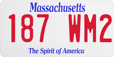 MA license plate 187WM2