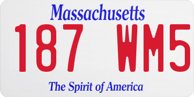 MA license plate 187WM5
