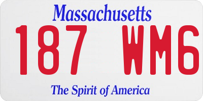 MA license plate 187WM6