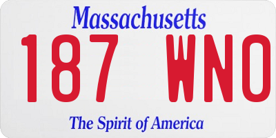 MA license plate 187WN0