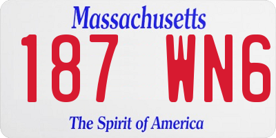 MA license plate 187WN6
