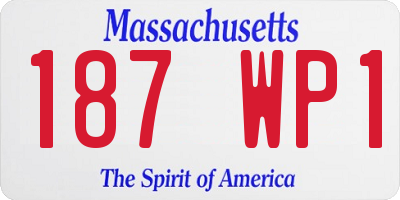 MA license plate 187WP1