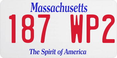MA license plate 187WP2