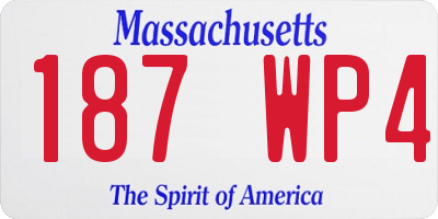 MA license plate 187WP4