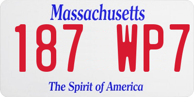 MA license plate 187WP7