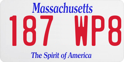 MA license plate 187WP8