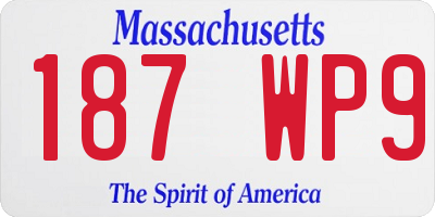 MA license plate 187WP9
