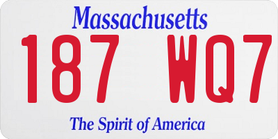 MA license plate 187WQ7