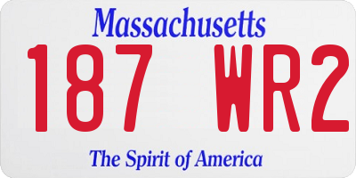 MA license plate 187WR2