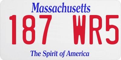 MA license plate 187WR5