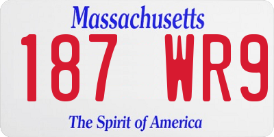MA license plate 187WR9