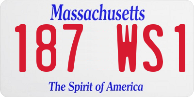 MA license plate 187WS1