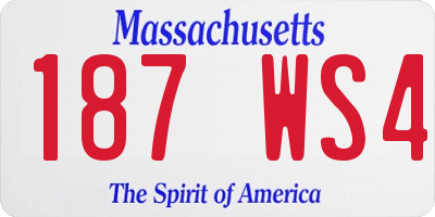 MA license plate 187WS4