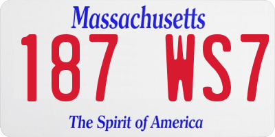 MA license plate 187WS7