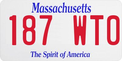 MA license plate 187WT0