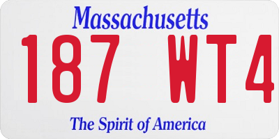 MA license plate 187WT4