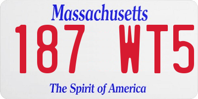 MA license plate 187WT5