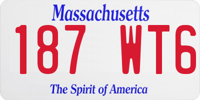 MA license plate 187WT6
