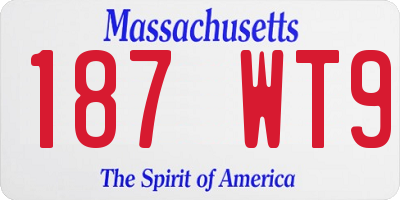 MA license plate 187WT9