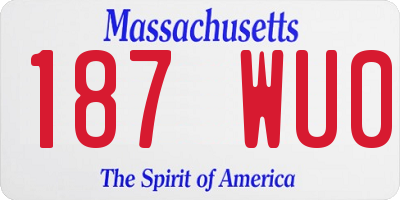 MA license plate 187WU0