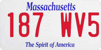 MA license plate 187WV5