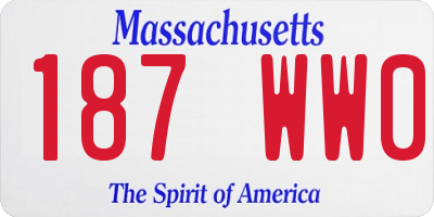 MA license plate 187WW0