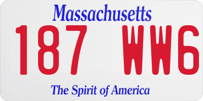 MA license plate 187WW6