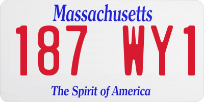 MA license plate 187WY1