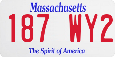 MA license plate 187WY2