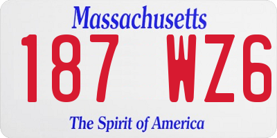 MA license plate 187WZ6