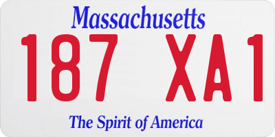 MA license plate 187XA1