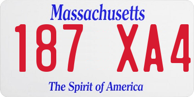 MA license plate 187XA4